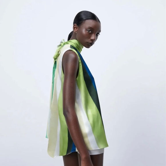 ZARA SATIN TOP WITH BOW
MULTICOLORED - Picture 5 of 5